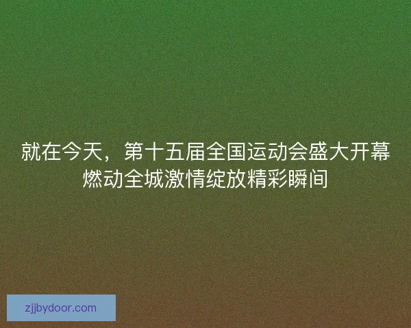 就在今天，第十五届全国运动会盛大开幕燃动全城激情绽放精彩瞬间